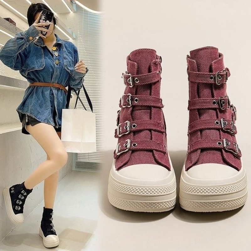 Women'S Shoes Large - レディースシューズ 2025年春夏新作 カジュアル万能 ハイカット 厚底 スモールボードシューズ