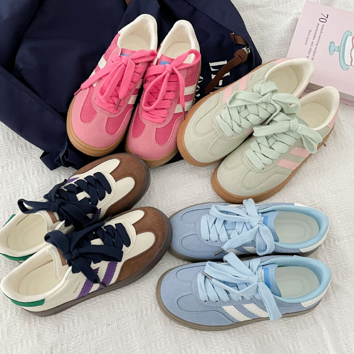 Women'S Shoes Trendy - ヴィンテージ風レディーススニーカー、新作ホワイトスニーカー、学生向けトレンドレディーススニーカー、カジュアルスニーカー、ボードシューズ