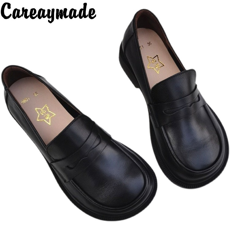 Women'S Shoes Large - Cauaymade-カジュアルなオックスフォードの靴,男性用の牛革レザーの靴,春と秋の大型靴