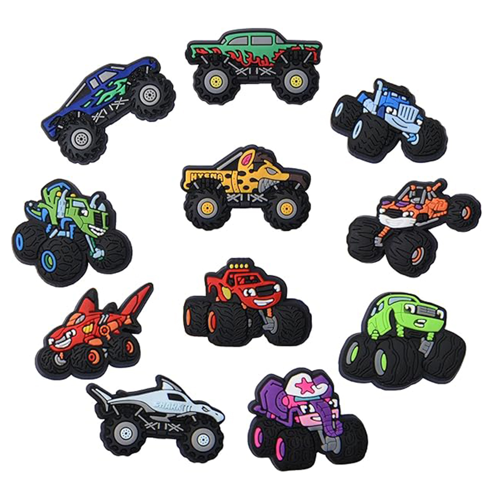 Women'S Shoes Crocs - 11個の車の漫画の靴チャーム、クロックスチャーム、ジビッツチャーム、クロックス漫画チャームアクセサリー、女性男性の靴の装飾用。