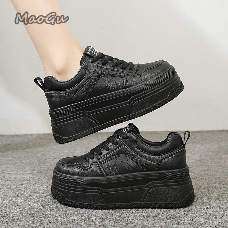 Women'S Shoes Size 40 In Us - 身長を伸ばすプラットフォーム ホワイトスニーカー 女性用 レースアップ 厚底 カジュアルシューズ