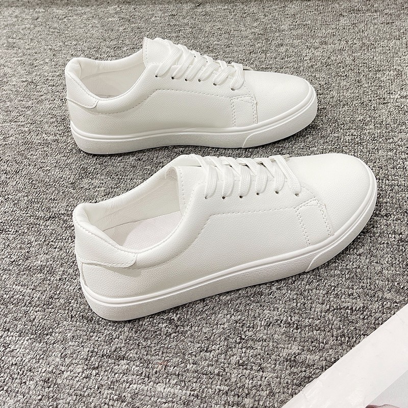 Women'S Shoes Size 40 In Us - 女性スニーカー通気性学生カジュアルスポーツシューズガールフラットレザー Pu ホワイトシューズ女性加硫靴 35-43