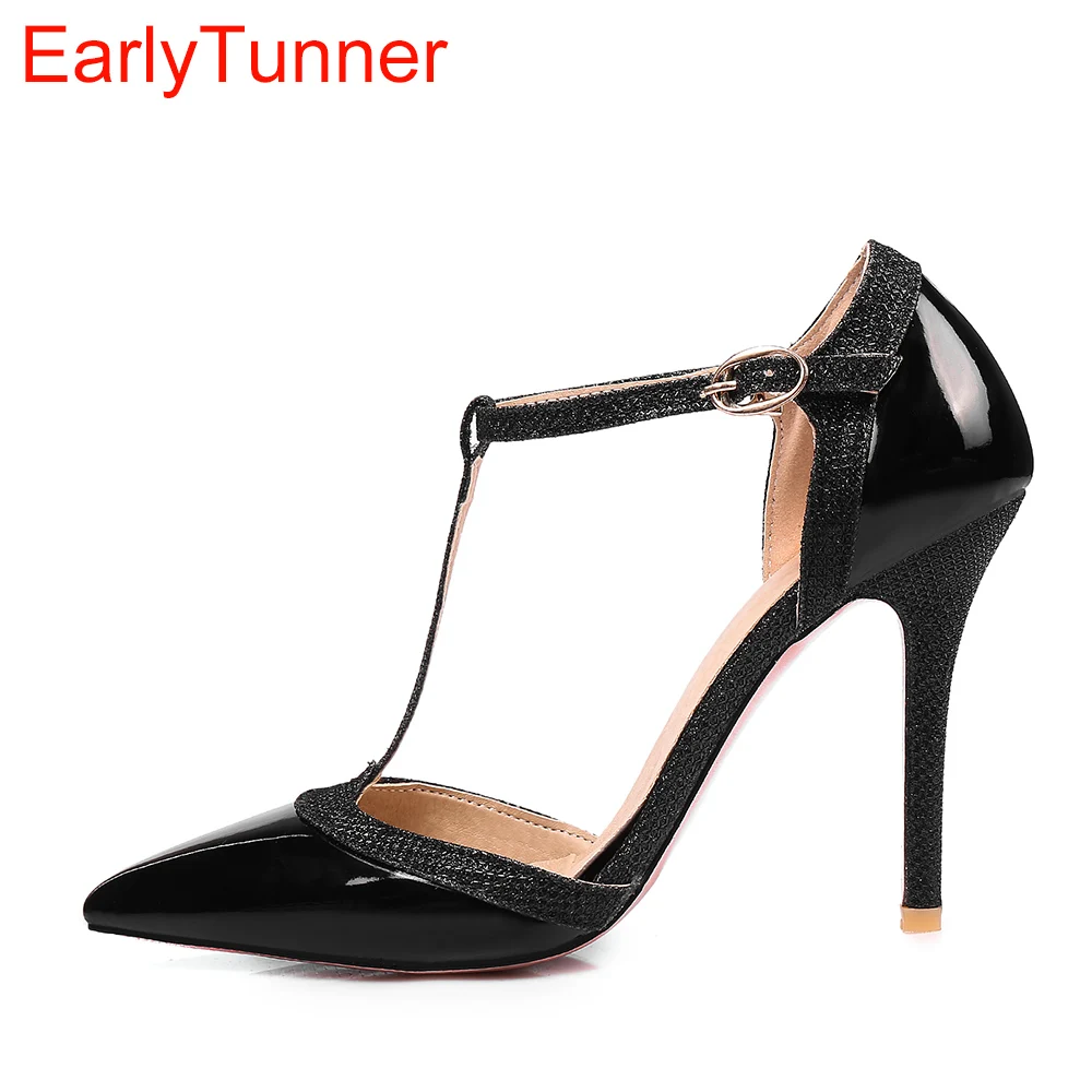 Women Shoes Branded - 真新しい夏のセクシーな赤いアプリコット黒人女性サンダルハイヒールレディースストリッパーシューズ EKS6 プラスビッグサイズ 31 43 47