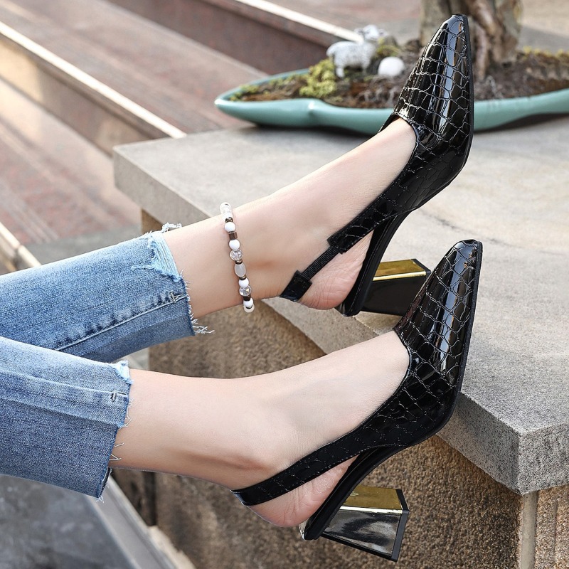 夏のハイヒールサンダル女性のセクシーな黒のトレンドドレスポン - Women Shoes Branded のレビューと価格