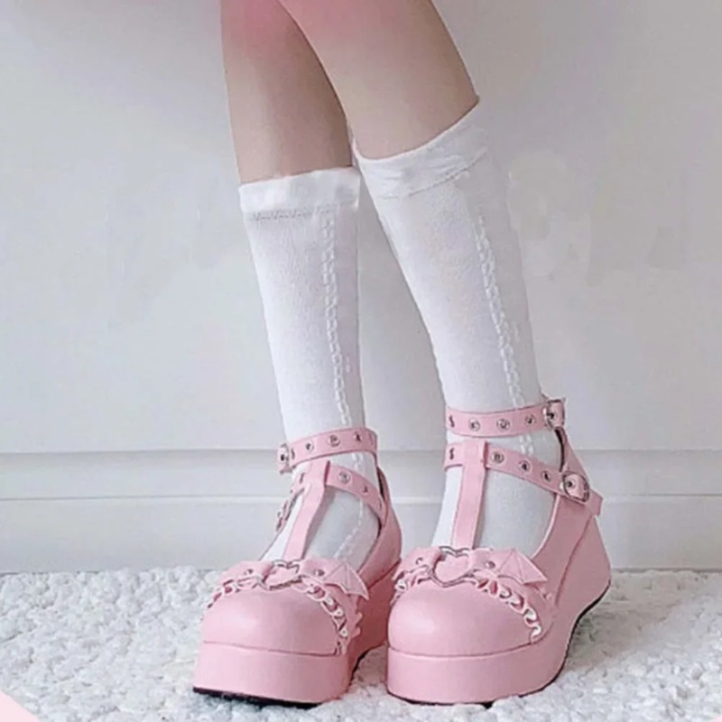 新しいスイートハートバックルウェッジメアリージェーンズ女性ピ - Women'S Shoes Large のレビューと価格