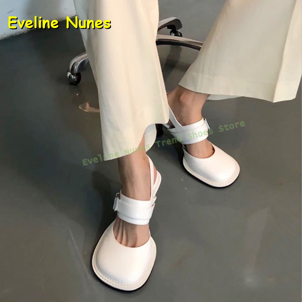 女性用 ブラック スクエアトゥ バックル スリングバック ミ - Square Toe Mule のレビューと価格
