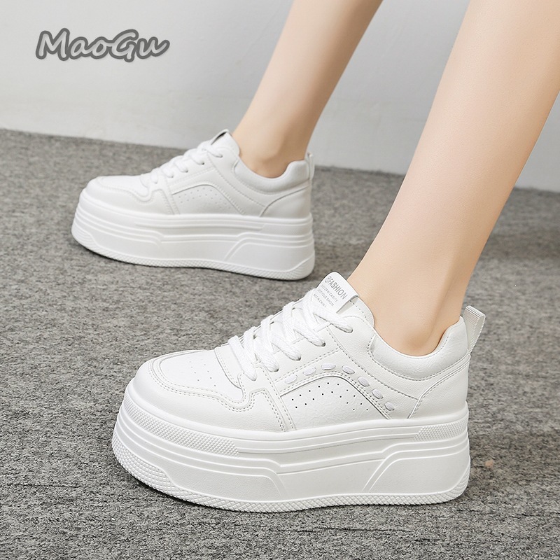 身長を伸ばすプラットフォーム ホワイトスニーカー 女性用 レ - Women'S Shoes Size 40 In Us のレビューと価格