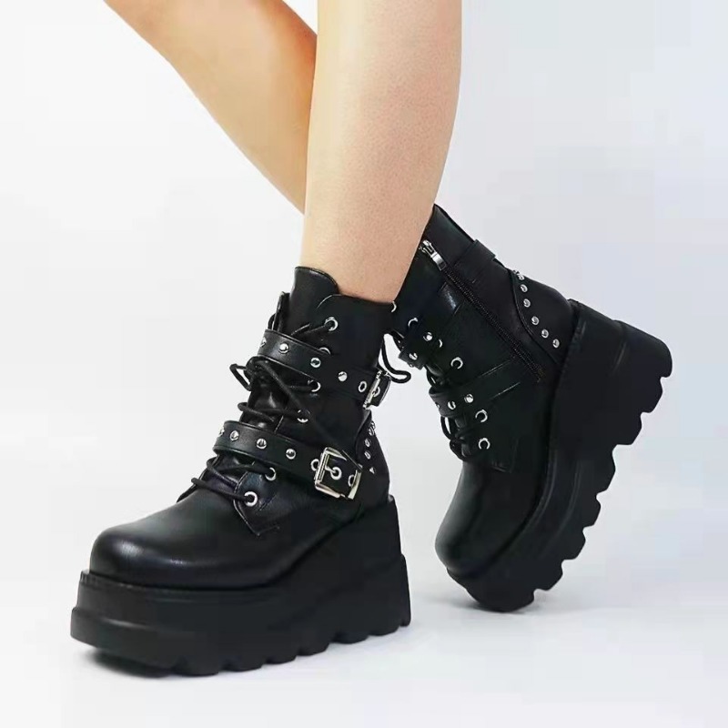 新しい女性 Pu レザーアンクルブーツ女性秋冬ラウンドトゥレ - Women'S Shoes Size 40 In Us のレビューと価格