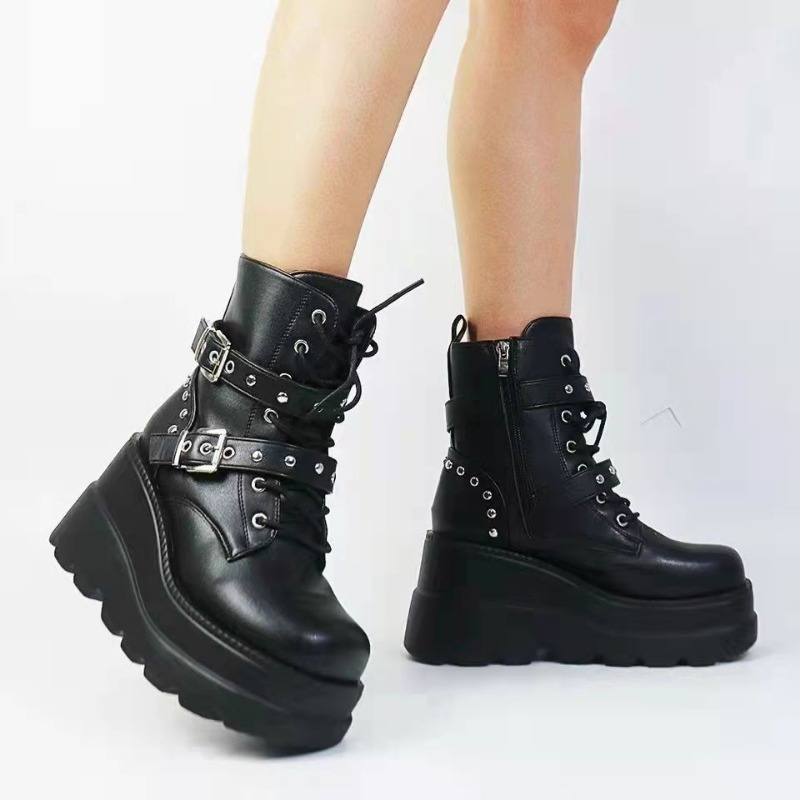 新しい女性 Pu レザーアンクルブーツ女性秋冬ラウンドトゥレ - Women'S Shoes Size 40 In Us のレビューと価格