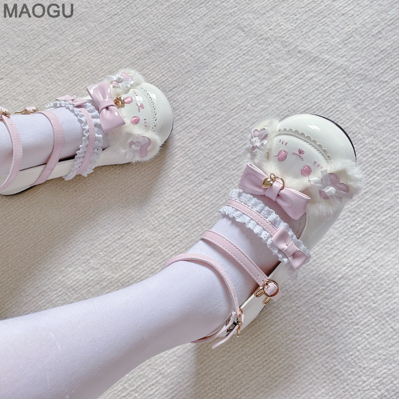かわいい甘いロリータ靴女性のための和風ちょう結びラウンドトゥ - Women'S Shoes Size 40 In Us のレビューと価格
