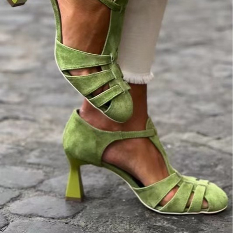 レディース グリーン スエード キトゥンヒール Tストラップ - Women Shoes Us To Eu のレビューと価格