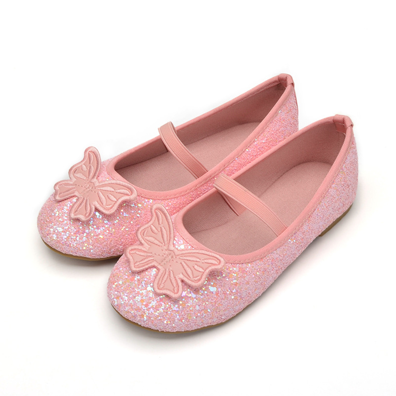 キッズフラットダンスシューズソリッドカラーPUちょう結びスパ - Women Shoes Us To Eu のレビューと価格