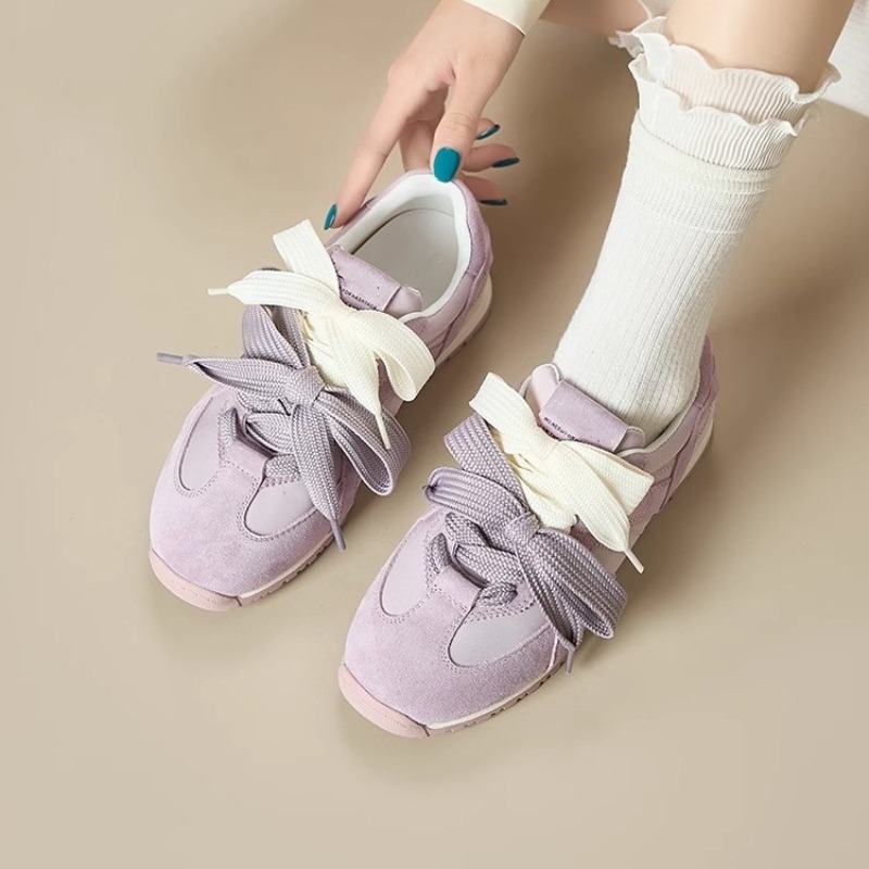 パープル本革カジュアルレディースシューズ2026春夏新スタイ - Women'S Shoes Trendy のレビューと価格