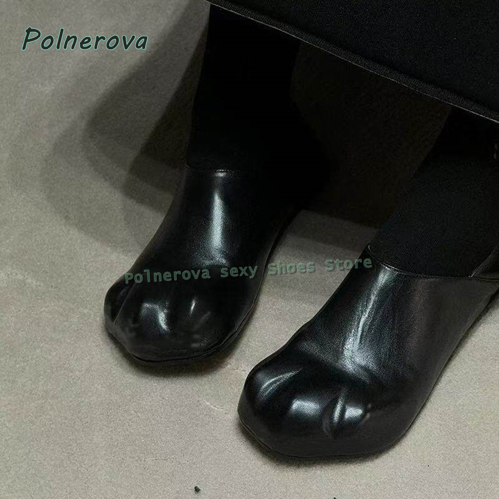 女性のミニマリスト クロウトゥ ミュール ブラック レザー  - Square Toe Mule のレビューと価格