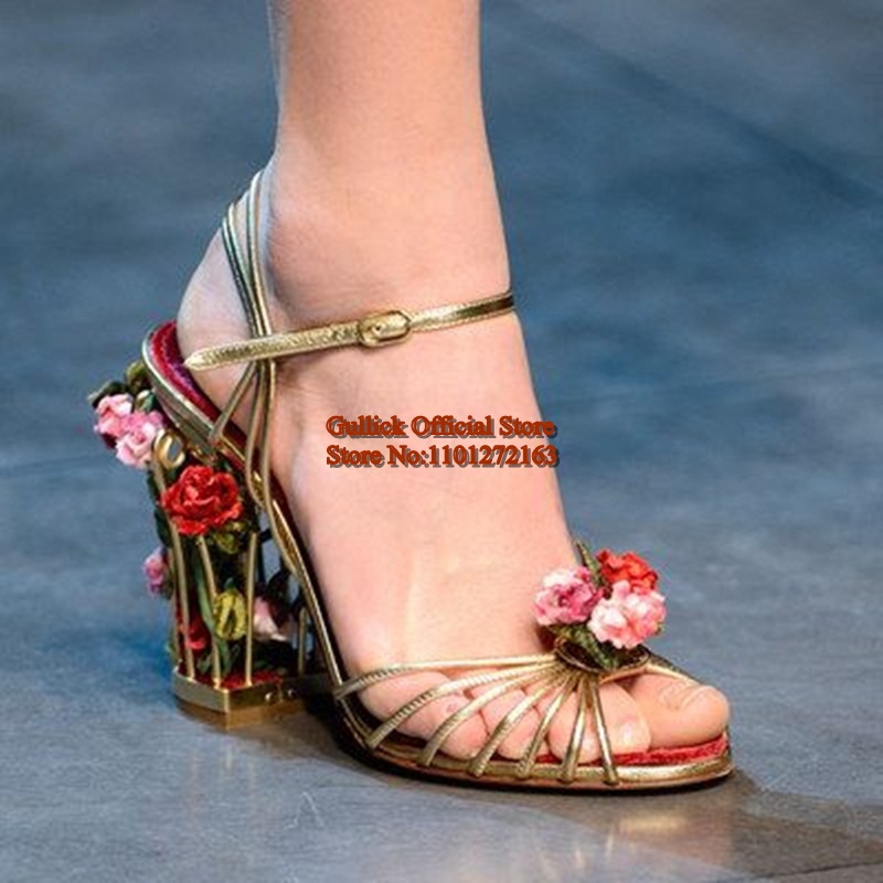 高級鳥かご女性サンダルゴールドメタリックレザーストラップサン - Women'S Shoes Clogs のレビューと価格
