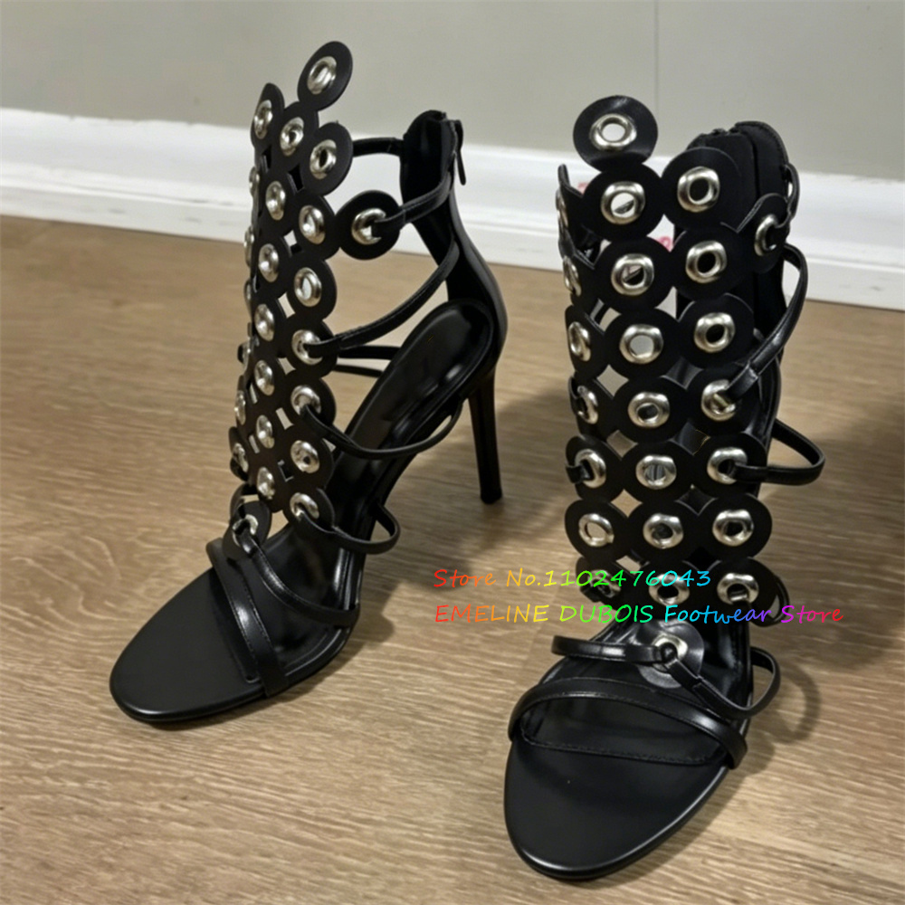 ゴールドメタルサークル装飾ハイヒールサンダル女性のセクシーな - Women'S Shoes Trendy のレビューと価格