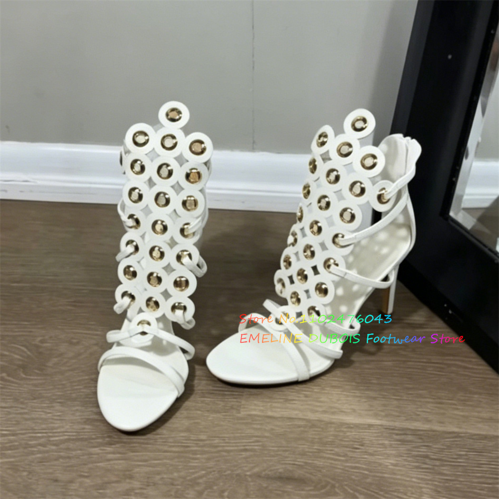 ゴールドメタルサークル装飾ハイヒールサンダル女性のセクシーな - Women'S Shoes Trendy のレビューと価格
