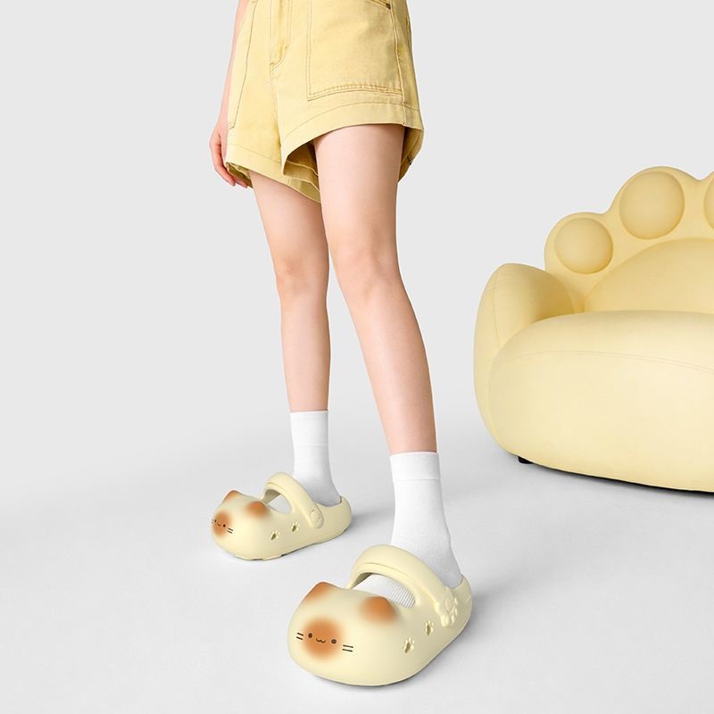 女性用新作クリエイティブブラックキャットスリッパ、夏用ソフト - Women'S Shoes Clogs のレビューと価格