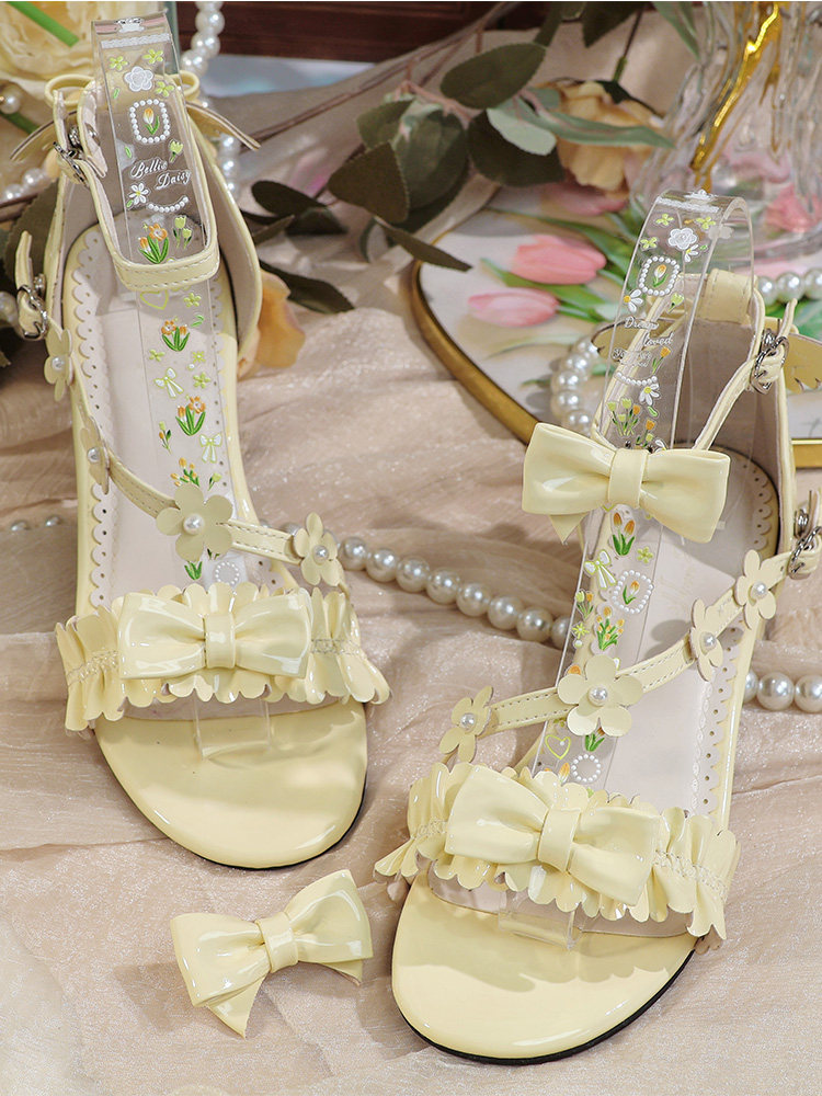 日本オリジナルロリータフラワーフリルボウサンダル夏大きいサイ - Women'S Shoes Clogs のレビューと価格