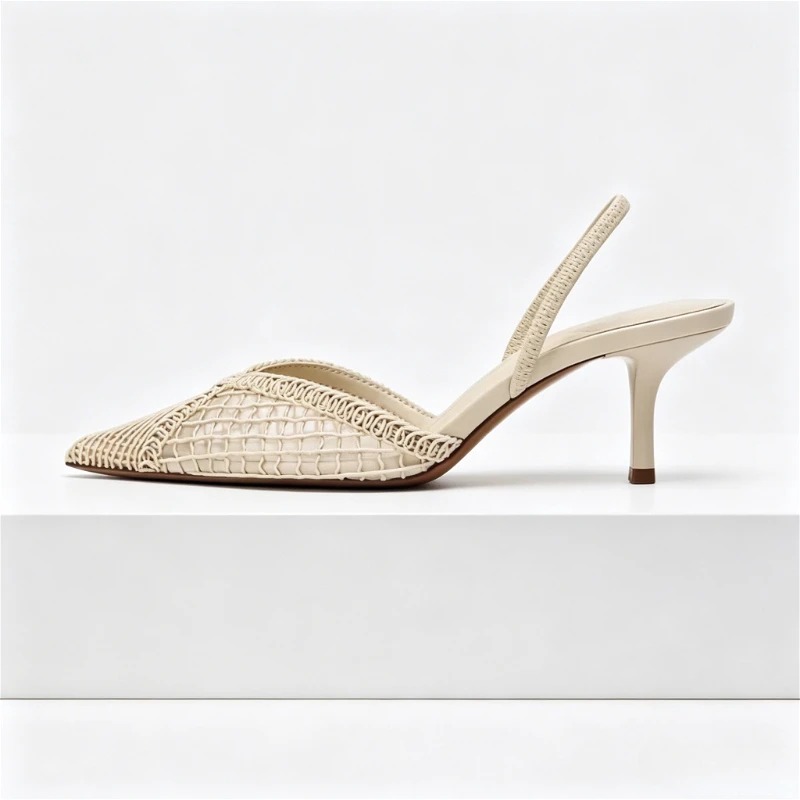 メッシュ織りヒールサンダル レディース セクシー ポインテッ - Women Shoes Branded のレビューと価格