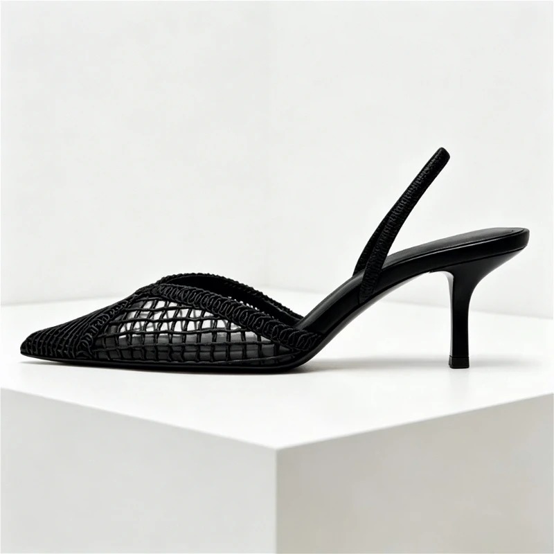 メッシュ織りヒールサンダル レディース セクシー ポインテッ - Women Shoes Branded のレビューと価格